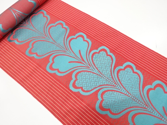 アンティーク　独鈷藤模様織り出し　八寸帯地反物